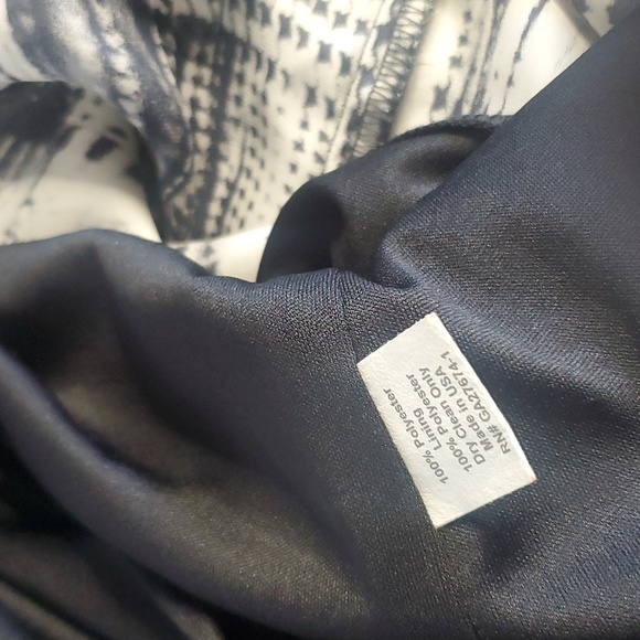 Eva Franco Revolve abstract black and white cowl neck dress lined - Picture 5 of 10